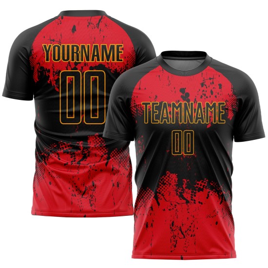 Custom Black Black-Red Sublimation Uniform Jersey Custom Black Black-Red Sublimation Uniform Jersey