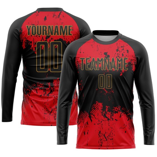 Custom Black Black-Red Sublimation Uniform Jersey Custom Black Black-Red Sublimation Uniform Jersey