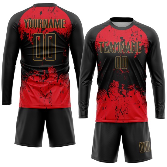 Custom Black Black-Red Sublimation Uniform Jersey Custom Black Black-Red Sublimation Uniform Jersey