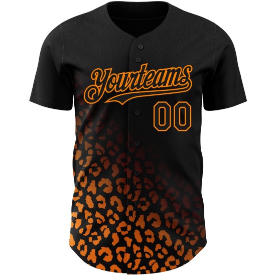 Custom Black Bay Orange 3D Pattern Design Leopard Print Fade Fashion Authentic rugby Jersey Custom Black Bay Orange 3D Pattern Design Leopard Print Fade Fashion Authentic rugby Jersey
