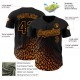 Custom Black Bay Orange 3D Pattern Design Leopard Print Fade Fashion Authentic rugby Jersey Custom Black Bay Orange 3D Pattern Design Leopard Print Fade Fashion Authentic rugby Jersey