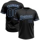 Custom Black Black-Light Blue Two-Button Unisex Jersey Custom Black Black-Light Blue Two-Button Unisex Jersey
