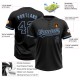 Custom Black Black-Light Blue Two-Button Unisex Jersey Custom Black Black-Light Blue Two-Button Unisex Jersey