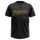 Custom Black Black-Old Gold Two-Button Unisex Jersey Custom Black Black-Old Gold Two-Button Unisex Jersey