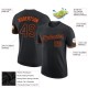 Custom Black Black-Orange Performance T-Shirt Custom Black Black-Orange Performance T-Shirt