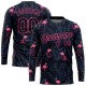 Custom Black Black-Pink Flamingo 3D Pattern Long Sleeve Performance T-Shirt Custom Black Black-Pink Flamingo 3D Pattern Long Sleeve Performance T-Shirt