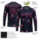 Custom Black Black-Pink Flamingo 3D Pattern Long Sleeve Performance T-Shirt Custom Black Black-Pink Flamingo 3D Pattern Long Sleeve Performance T-Shirt
