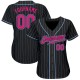 Custom Black Light Blue Pinstripe Hot Pink-Light Blue Authentic rugby Jersey Custom Black Light Blue Pinstripe Hot Pink-Light Blue Authentic rugby Jersey