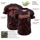 Custom Black Crimson-Cream 3D Pattern Design Halftone Dots Authentic rugby Jersey Custom Black Crimson-Cream 3D Pattern Design Halftone Dots Authentic rugby Jersey