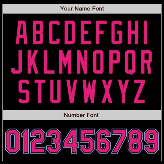 Custom Black Light Blue Pinstripe Hot Pink-Light Blue Authentic rugby Jersey Custom Black Light Blue Pinstripe Hot Pink-Light Blue Authentic rugby Jersey