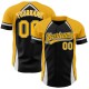 Custom Black Gold-White 3D Pattern Design Curve Solid Authentic rugby Jersey Custom Black Gold-White 3D Pattern Design Curve Solid Authentic rugby Jersey