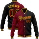 Custom Black Crimson-Gold Bomber Full-Snap Varsity Letterman Gradient Fashion Jacket Custom Black Crimson-Gold Bomber Full-Snap Varsity Letterman Gradient Fashion Jacket