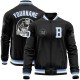 Custom Black Light Blue-White Bomber Varsity Letterman Zipper Jacket Custom Black Light Blue-White Bomber Varsity Letterman Zipper Jacket
