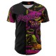 Custom Black Deep Pink 3D Pattern Design Rave Monster Authentic rugby Jersey Custom Black Deep Pink 3D Pattern Design Rave Monster Authentic rugby Jersey