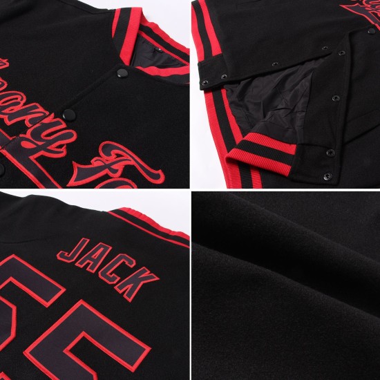 Custom Black Gold Pinstripe Gold Bomber Full-Snap Varsity Letterman Jacket Custom Black Gold Pinstripe Gold Bomber Full-Snap Varsity Letterman Jacket