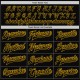 Custom Black Gold Pinstripe Gold Bomber Full-Snap Varsity Letterman Jacket Custom Black Gold Pinstripe Gold Bomber Full-Snap Varsity Letterman Jacket