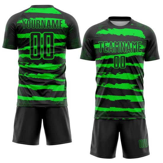 Custom Black Neon Green Sublimation Uniform Jersey Custom Black Neon Green Sublimation Uniform Jersey