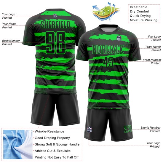 Custom Black Neon Green Sublimation Uniform Jersey Custom Black Neon Green Sublimation Uniform Jersey