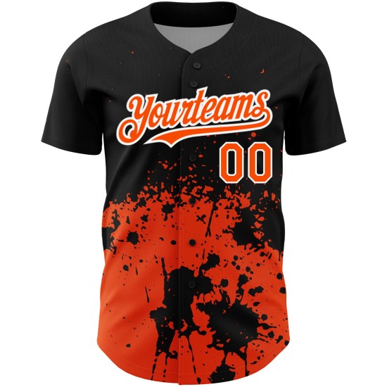 Custom Black Orange-White 3D Pattern Design Abstract Splash Grunge Art Authentic rugby Jersey Custom Black Orange-White 3D Pattern Design Abstract Splash Grunge Art Authentic rugby Jersey