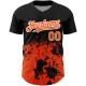 Custom Black Orange-White 3D Pattern Design Abstract Splash Grunge Art Authentic rugby Jersey Custom Black Orange-White 3D Pattern Design Abstract Splash Grunge Art Authentic rugby Jersey