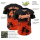 Custom Black Orange-White 3D Pattern Design Abstract Splash Grunge Art Authentic rugby Jersey Custom Black Orange-White 3D Pattern Design Abstract Splash Grunge Art Authentic rugby Jersey