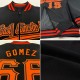 Custom Black Powder Blue-Orange Bomber Varsity Letterman Zipper Jacket Custom Black Powder Blue-Orange Bomber Varsity Letterman Zipper Jacket