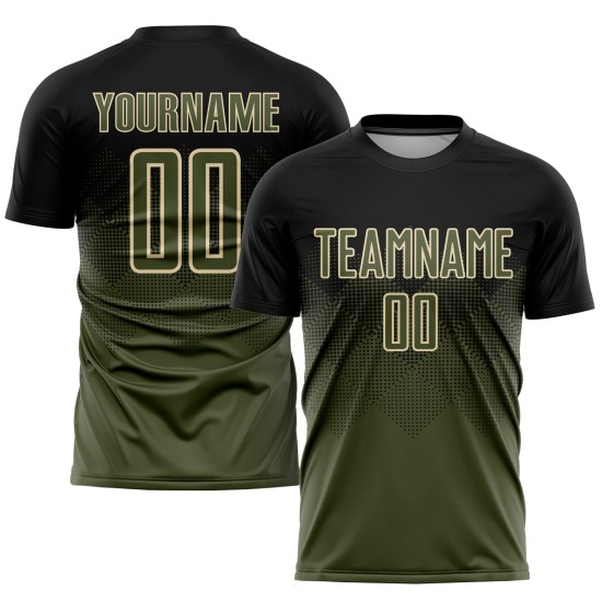 Custom Black Olive-Cream Sublimation Uniform Jersey Custom Black Olive-Cream Sublimation Uniform Jersey