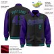 Custom Black Purple-Teal Bomber Full-Snap Varsity Letterman Two Tone Lapel Collar Byron Jacket Custom Black Purple-Teal Bomber Full-Snap Varsity Letterman Two Tone Lapel Collar Byron Jacket