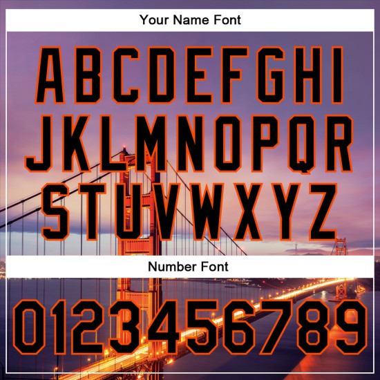 Custom Black Orange The Golden Gate Bridge San Francisco California City Edition 3D Bomber Full-Snap Varsity Letterman Jacket Custom Black Orange The Golden Gate Bridge San Francisco California City Edition 3D Bomber Full-Snap Varsity Letterman Jacket