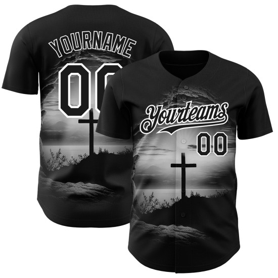 Custom Black White 3D Pattern Design Religion Cross Jesus Christ Ash Wednesday Authentic rugby Jersey Custom Black White 3D Pattern Design Religion Cross Jesus Christ Ash Wednesday Authentic rugby Jersey