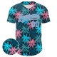 Custom Black Sky Blue-Medium Pink 3D Pattern Design Tropical Hawaii Palm Trees Authentic rugby Jersey Custom Black Sky Blue-Medium Pink 3D Pattern Design Tropical Hawaii Palm Trees Authentic rugby Jersey