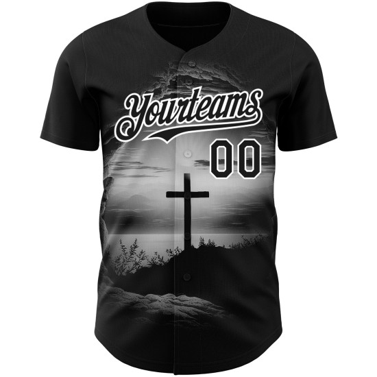 Custom Black White 3D Pattern Design Religion Cross Jesus Christ Ash Wednesday Authentic rugby Jersey Custom Black White 3D Pattern Design Religion Cross Jesus Christ Ash Wednesday Authentic rugby Jersey