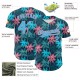 Custom Black Sky Blue-Medium Pink 3D Pattern Design Tropical Hawaii Palm Trees Authentic rugby Jersey Custom Black Sky Blue-Medium Pink 3D Pattern Design Tropical Hawaii Palm Trees Authentic rugby Jersey