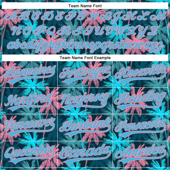Custom Black Sky Blue-Medium Pink 3D Pattern Design Tropical Hawaii Palm Trees Authentic rugby Jersey Custom Black Sky Blue-Medium Pink 3D Pattern Design Tropical Hawaii Palm Trees Authentic rugby Jersey