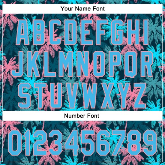 Custom Black Sky Blue-Medium Pink 3D Pattern Design Tropical Hawaii Palm Trees Authentic rugby Jersey Custom Black Sky Blue-Medium Pink 3D Pattern Design Tropical Hawaii Palm Trees Authentic rugby Jersey