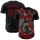 Custom Black Red 3D Pattern Design Animal Pitbull Dog Authentic rugby Jersey Custom Black Red 3D Pattern Design Animal Pitbull Dog Authentic rugby Jersey