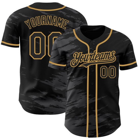Custom Black Steel Gray Splash Ink Old Gold Authentic rugby Jersey Custom Black Steel Gray Splash Ink Old Gold Authentic rugby Jersey