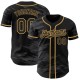 Custom Black Steel Gray Splash Ink Old Gold Authentic rugby Jersey Custom Black Steel Gray Splash Ink Old Gold Authentic rugby Jersey