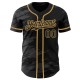 Custom Black Steel Gray Splash Ink Old Gold Authentic rugby Jersey Custom Black Steel Gray Splash Ink Old Gold Authentic rugby Jersey
