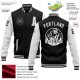 Custom Black White Bomber Full-Snap Varsity Letterman Two Tone Jacket Custom Black White Bomber Full-Snap Varsity Letterman Two Tone Jacket