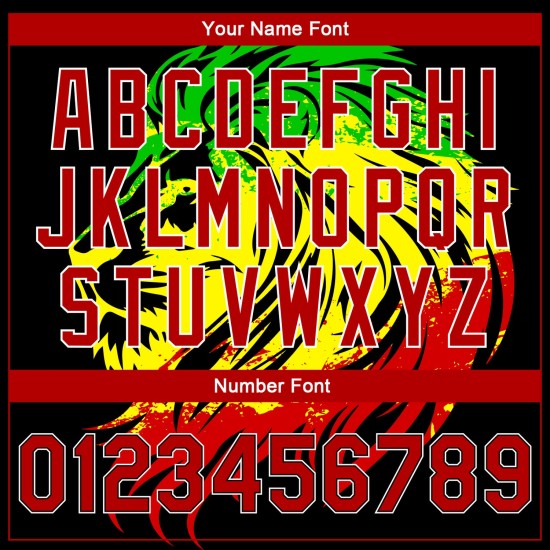 Custom Black Red-Kelly Green Black History Month Lion 3D Pattern Design Bomber Full-Snap Varsity Letterman Jacket Custom Black Red-Kelly Green Black History Month Lion 3D Pattern Design Bomber Full-Snap Varsity Letterman Jacket