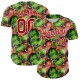 Custom Black Red-White 3D Pattern Design Tropical Plant Authentic rugby Jersey Custom Black Red-White 3D Pattern Design Tropical Plant Authentic rugby Jersey