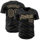 Custom Black Vegas Gold 3D Pattern Design Slant Lines Authentic rugby Jersey Custom Black Vegas Gold 3D Pattern Design Slant Lines Authentic rugby Jersey