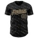 Custom Black Vegas Gold 3D Pattern Design Slant Lines Authentic rugby Jersey Custom Black Vegas Gold 3D Pattern Design Slant Lines Authentic rugby Jersey