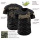 Custom Black Vegas Gold 3D Pattern Design Slant Lines Authentic rugby Jersey Custom Black Vegas Gold 3D Pattern Design Slant Lines Authentic rugby Jersey