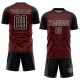Custom Black Red-White Abstract Geometric Shapes Sublimation Uniform Jersey Custom Black Red-White Abstract Geometric Shapes Sublimation Uniform Jersey