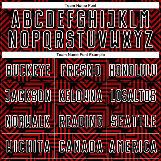 Custom Black Red-White Abstract Geometric Shapes Sublimation Uniform Jersey Custom Black Red-White Abstract Geometric Shapes Sublimation Uniform Jersey