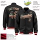 Custom Black Vintage USA Flag Cream-Maroon Bomber Full-Snap Varsity Letterman Lapel Collar Byron Jacket Custom Black Vintage USA Flag Cream-Maroon Bomber Full-Snap Varsity Letterman Lapel Collar Byron Jacket
