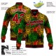 Custom Black Red-White Black History Month 3D Pattern Design Bomber Full-Snap Varsity Letterman Jacket Custom Black Red-White Black History Month 3D Pattern Design Bomber Full-Snap Varsity Letterman Jacket