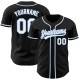 Custom Black White-Light Blue Authentic rugby Jersey Custom Black White-Light Blue Authentic rugby Jersey